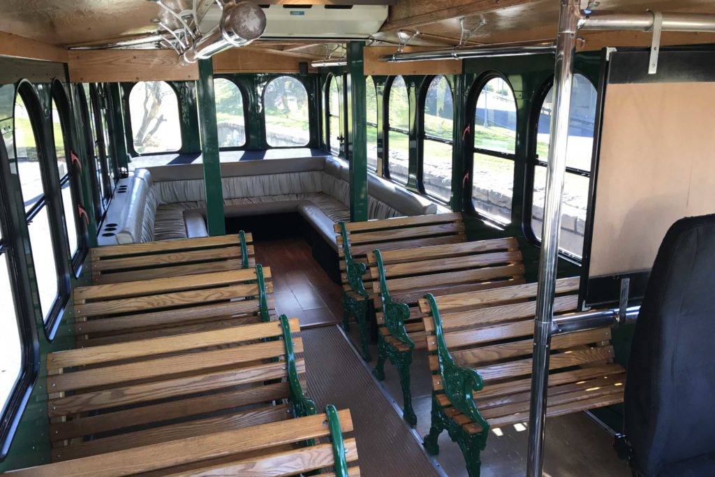 Showtime Transportation Kansas City Historic Trolley Interior
