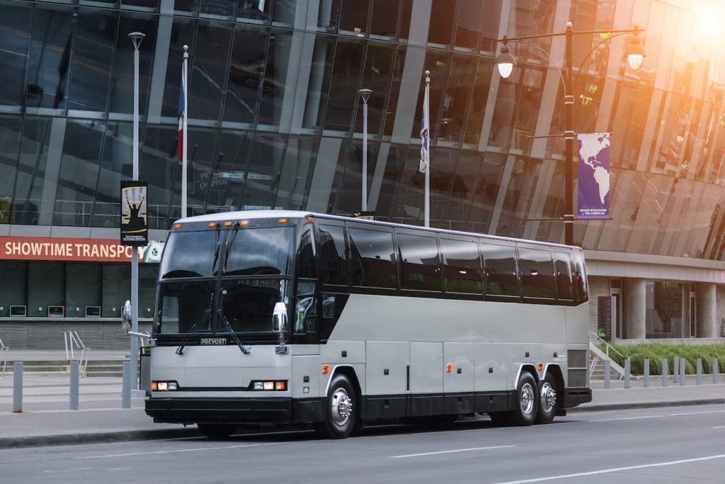 Showtime Transportation Kansas City Prevost Party Bus Near Downtown